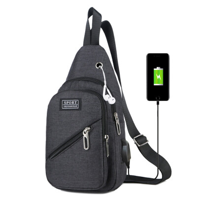 

Tailored Mens Fashion Casual Outdoor Sports Chest Bag USB Charge Shoulder Messenger Bag