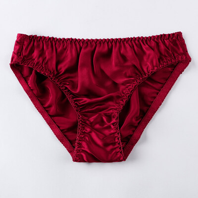 

Women Solid Color Mid Waist Panties Breathable Triangle Briefs Thongs Underwear