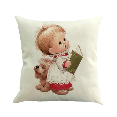 

Tailored Christmas Cotton Linen Sofa Car Home Waist Cushion Cover Throw Pillow Case