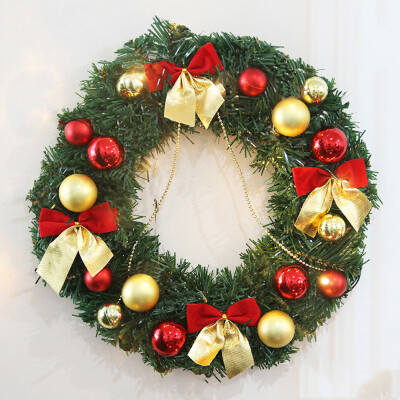 

〖Follure〗30cm Christmas Large Wreath Door Wall Ornament Garland Decoration Red Bowknot