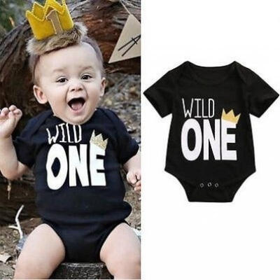 

2017 Cute Baby Clothes Toddler Kids Boys Girls Short Sleeve Bodysuit Jumpsuit Outfits Set 18-24M