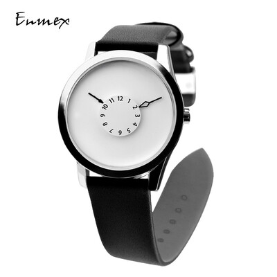 

Subversive second hand creative wristwatch when translating holiday gift Enmex inverted pointer concise watch