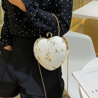 

Tailored Womens Fashion Lace Chain Shoulder Bag Love Bag Messenger Bag Zipper Handbag