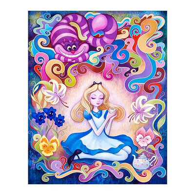 

cartoon girl Diamond Painting Full Round dream portrait New DIY sticking drill cross embroidery 5D simple home decorative