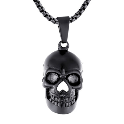 

Men Titanium Steel Horror Halloween Skull Head Pendant Charm Jewelry Findings
