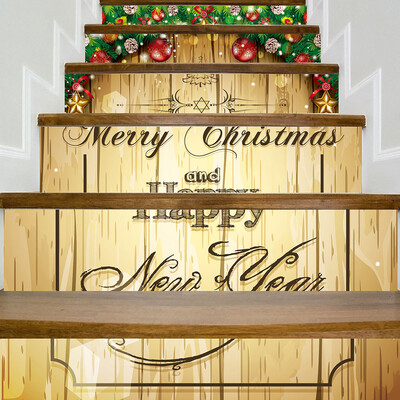 

〖Follure〗Christmas 3D Simulation stair stickers Waterproof Wall Stickers DIY Home Decor