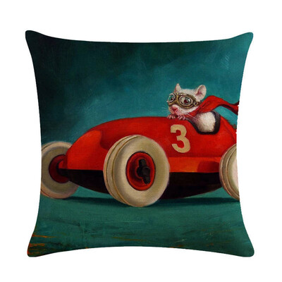 

Various Animal Oil Painting Series Linen Hug Pillowcase Home Sofa Decoration
