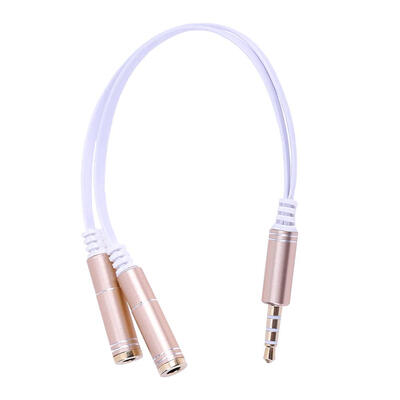 

35mm Stereo Audio Male to 2 Female Headphone Mic Y Splitter Cable Adapter