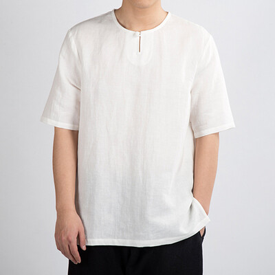 

Toponeto Mens Summer Casual Pure Color Cotton Linen Short Sleeve T-Shirts Top Blouse