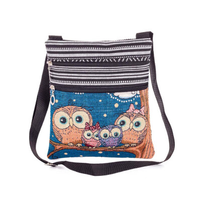 

Multi-Style Durable Sturdy Embroidered Owl Leisure Fashion Canvas Shoulder Bag