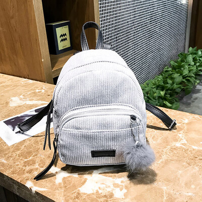 

Tailored Girl Hairball Corduroy School Bag Student Backpack Satchel Travel Shoulder Bag