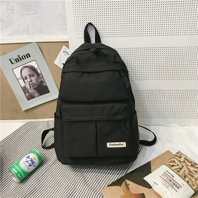 

Ins schoolbag female Korean version of high school students simple ancient Gansen double shoulder bag large capacity computer bag