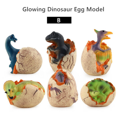 

Siaonvr 6PCS Novelty Simulated Glowing Dinosaur Egg Light Model Kids Toy Decoration Gift