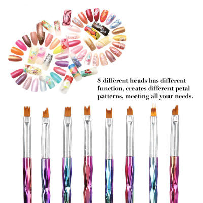 

Greensen 8Pcs Nail Art French Brushes Manicure Pen Petal Painting Nail Decoration Tool