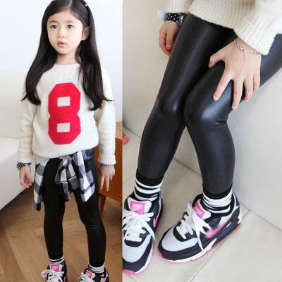 

Baby Girls Kids Stretchy Faux Leather Skinny Pants Leggings Trousers Age 1-8Y