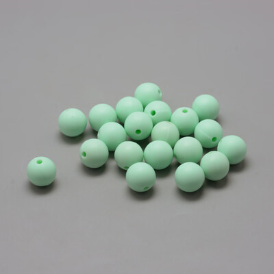 

Food Grade Environmental Silicone Beads Chewing Beads For Teethers DIY Nursing Necklaces Making Round PaleGreen 810mm Hole