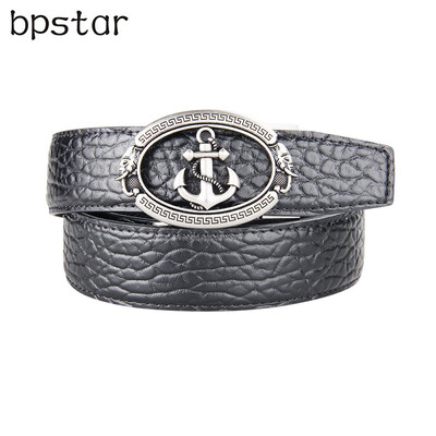 

bpstar Mens automatic buckle real leather belt