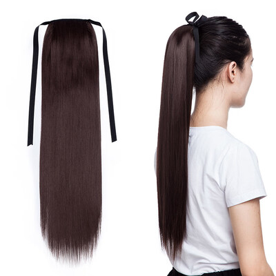 

One Piece Tie Up Ponytail Clip in Hair Extensions Hairpiece Binding Pony Tail Extension for Girl Lady Woman