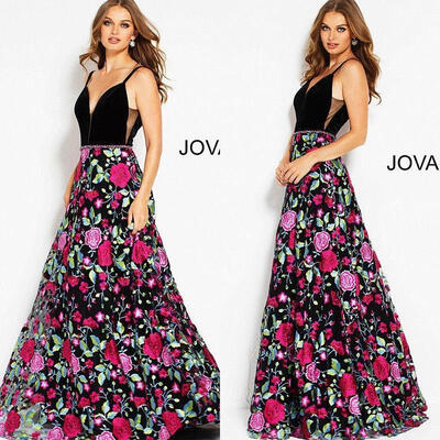 

Women Sexy Floral Blackless Evening Dress Authentic Formal Paty Gown Prom Dress