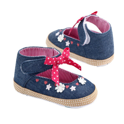 

Spring Autumn Cute Baby Girls First Walkers Retro Bow Butterfly-Knot Baby Shoes Toddler Shoes Single Shoes 0-24M