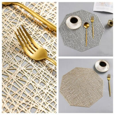 

Home Dining Restaurant Octagon Hollow Coaster Cup Coffee Placemats Mats Non-Slip