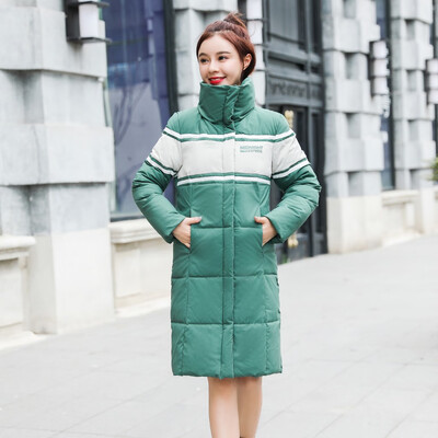

Toponeto Womens Fashion Contrast Color Stand Collar Long Zipper Pocket Jacket Coat