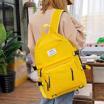 

Tailored Couple Travel Bag Contrast Color Nylon Shoulder Bag Student Casual Backpack