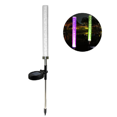 

LED Solar Powered Lights Christmas Halloween Decorative Stake Lights Bubble Tube RGB Multi Color Changing Lights Garden Patio Land