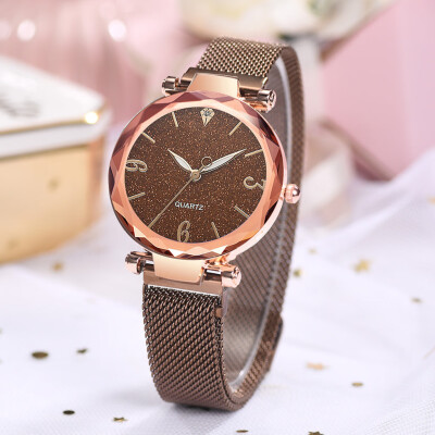 

RM Fashion Simple And Simple Scale Star Sky Dial Mesh With Quartz Womens Watch