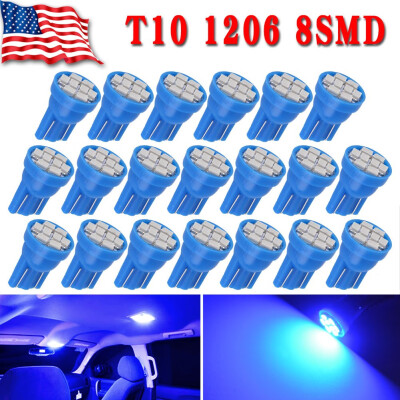 

20x Ultra Blue Super Bright T10 8-SMD LED Interior Light Bulbs W5W 194 2825 168