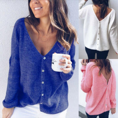 

2019 Women Winter Knitted Cardigan Loose Coat Tops Jacket Sweater Jumper Outwear