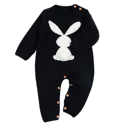 

Baby Rompers 3D Rabbit Knitted Toddler Boys Jumpsuits Long Sleeve Newborn Infant Bunny Onesie Outfits Button Cover Costume