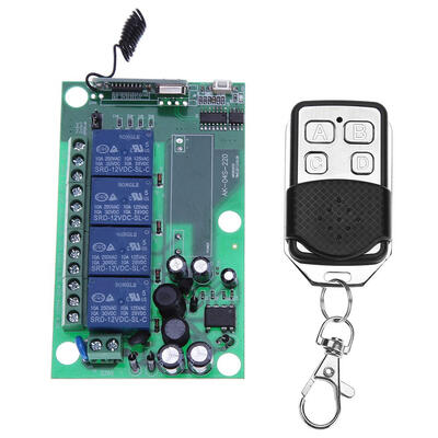 

AC220V 4 Channel 433MHz Plastic Wireless RF Relay Remote Control Switch