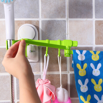 

Multi-purpose Rotatable Plastic Towel Rack Bathroom Shelf Towel Hook