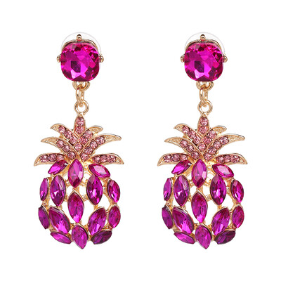 

Pineapple Rhinestone Statement Earring Boho Fashion Crystal Drop Dangle Earrings for Women party Jewelry gifts oorbellen 2019