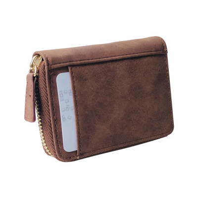 

Tailored Women Men Fashion Accordion Style Matte Leather Fabric Card Wallet Package