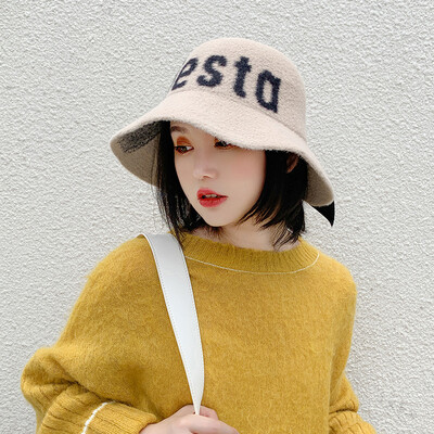 

Autumn&winter hair fishing man hat girl Korean version of the net red letter Japanese sun hat English sun hat