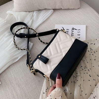 

Tailored Womens Fashion Rivet Patchwork Colour Cover Retro Shoulder Bag Flap Bag