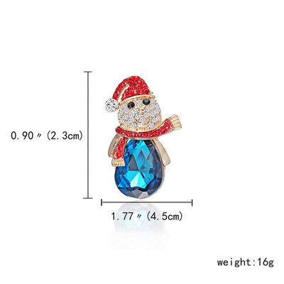 

Xmas Enamel Snowman Stockings Santa Tree Brooch Pin Christmas Gifts Women Men Brooches Charm Crystal Rhinestone