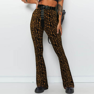 

Tailored Women Animal Print Look Lady Long Leopard Snaks Pants High Waist Pants