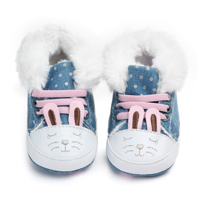 

Winter Baby Girls First Walkers for Newborn Soft Sole Non-Slip Infant Cartoon Cotton Shoes Sneakers