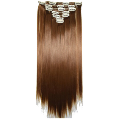 

〖Follure〗Full Head Women Clip Synthetic High Temperature Wire Straight Hair Piece