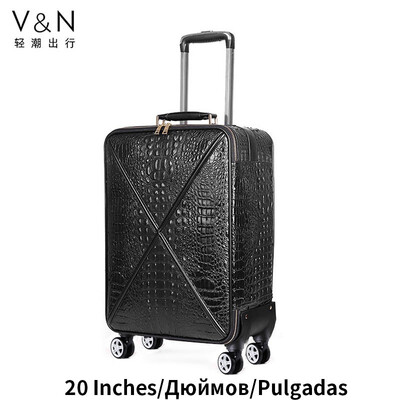 

Travel suitcase crocodile trolley case boarding small suitcase universal wheel lock case luggage 20 inch Korean version