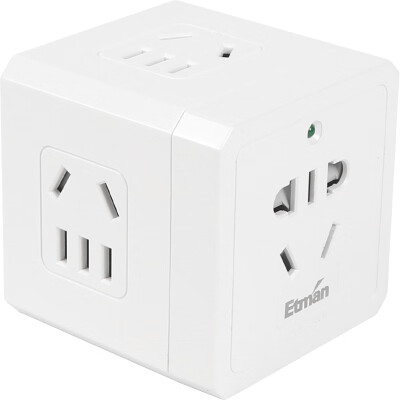 

Etman ETM-MF-01043USBDW 3USB Multi-function Charging Conversion Plug One Turn Four Home Rubiks Cube Socket Power Converter