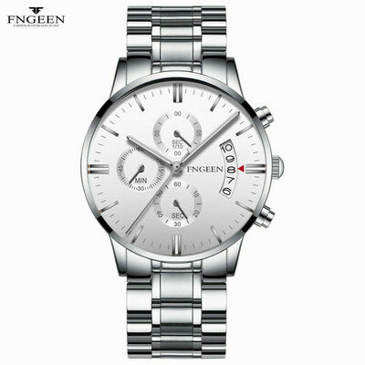 

Fashion Mens Stainless Steel Luxury Military Army Analog Quartz Wrist Watch