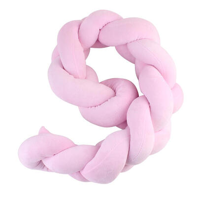 

100cm Newborn Baby Bed Bumper Pure Color Weaving Knot for Infant Room Decor