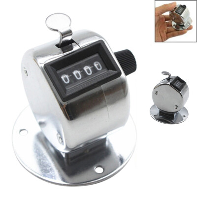 

Siaonvr Hand Tally Counter with Base Digit Finger Ring Desktop Silver Tally 4 Digit Palm Counters