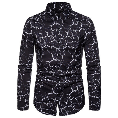

Tailored Mens Casual 3D Printing Colorful Slim Long Sleeve Dress Shirt Blouse Tops
