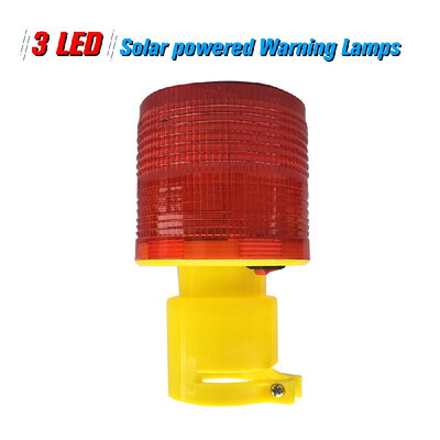 

Solar Warning Lights 3pcs Leds Red Solar-powered Warning Lamps Obstruction Lamp Beacon Light Traffic Warning LightsTower Crane