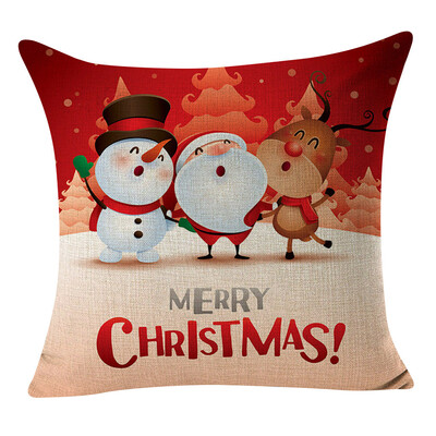 

Siaonvr Christmas Pillow Cover Linen Pillowcases Decorative Home Decoration 45x45cm